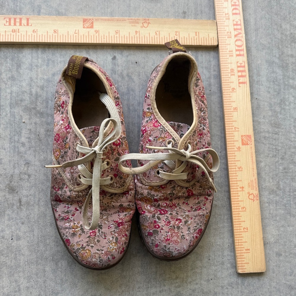 Dr. Martens Pink Floral Women's sneaker canvas comfy Flats - Picture 2 of 11